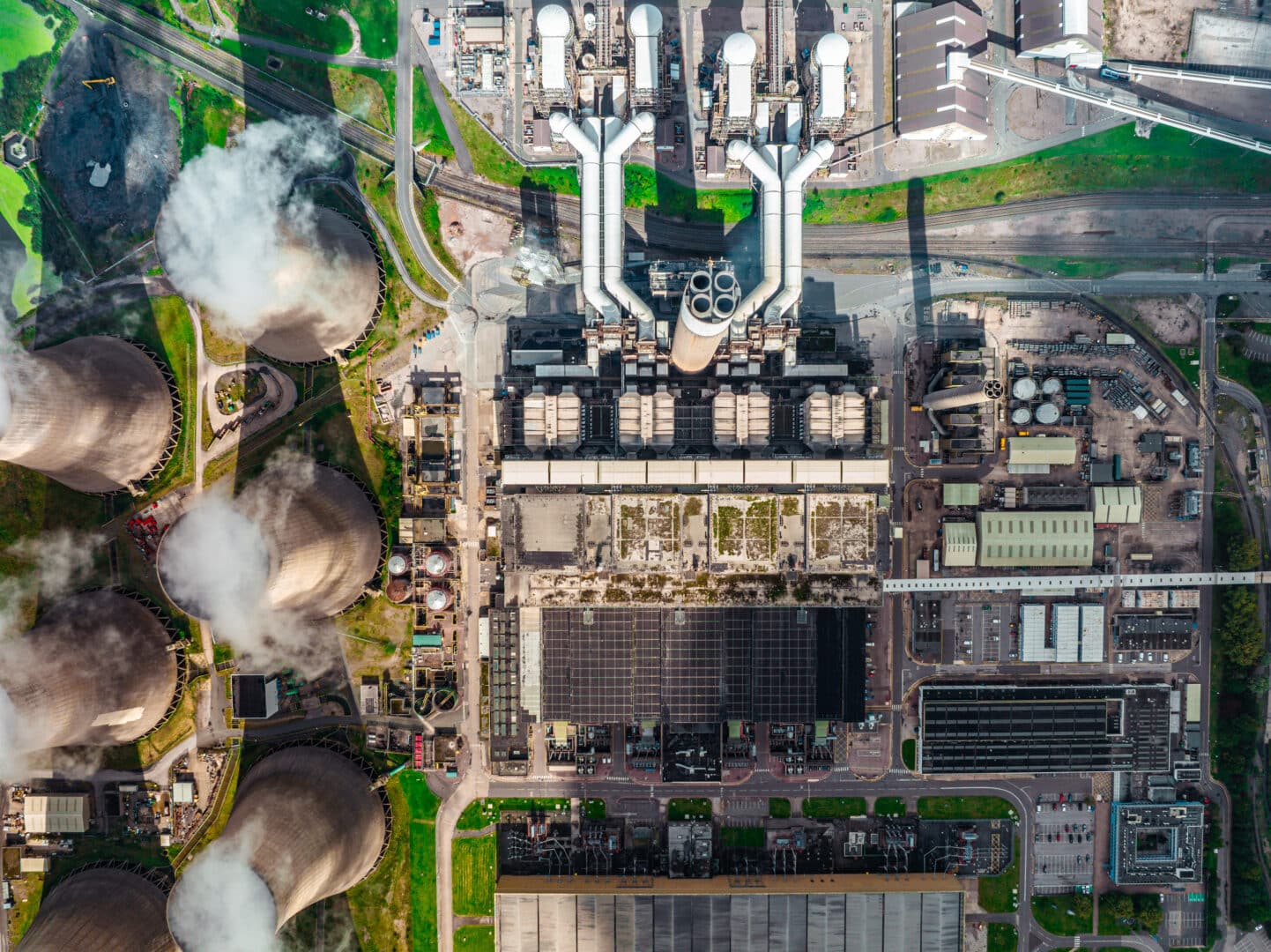 Drone view of Ratcliffe on Soar Power Station in Nottinghamshire